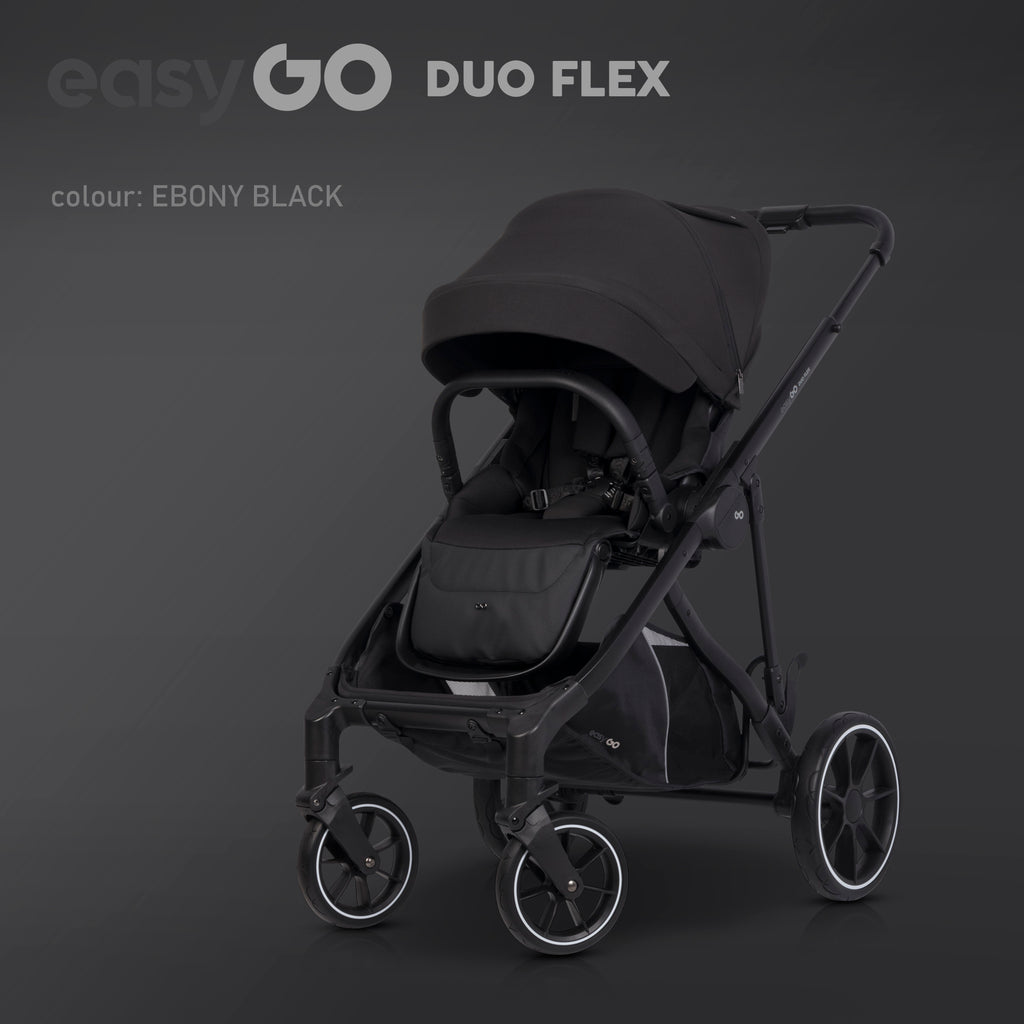 EasyGo Duoflex iker és testvér sport babakocsi 2 üléssel – Ebony Black