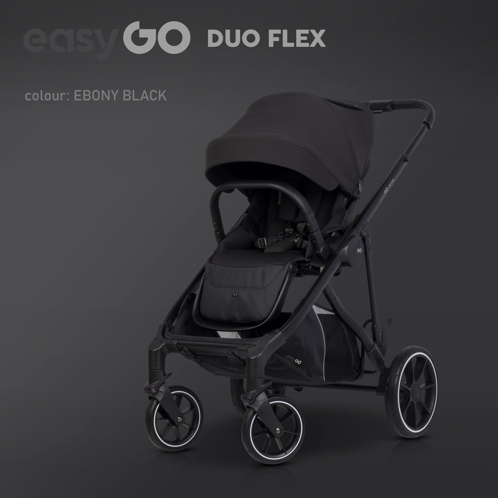EasyGo Duoflex iker és testvér sport babakocsi 2 üléssel – Ebony Black