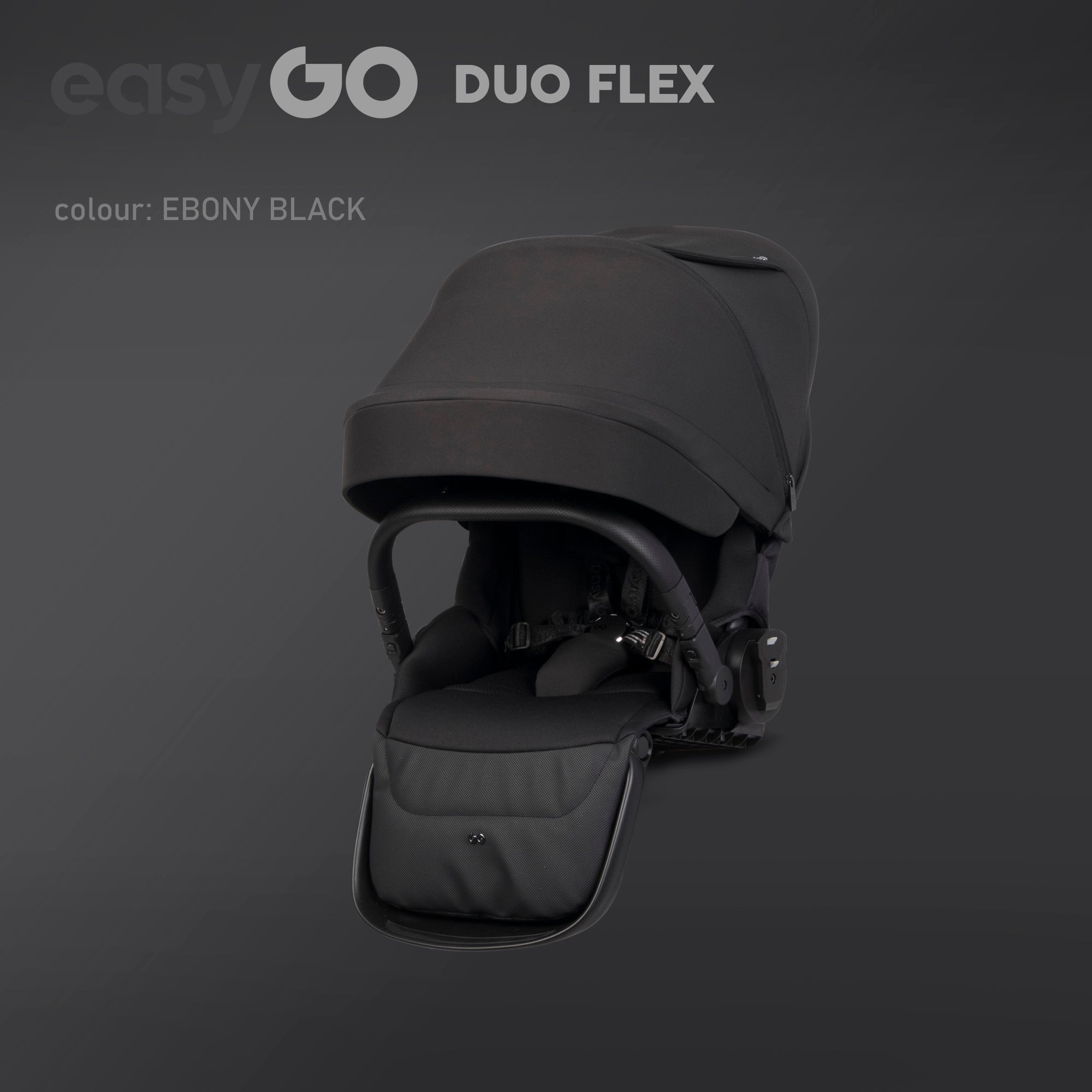 EasyGo Duoflex 2in1 babakocsi 1 üléssel és 1 mózeskosárral – Ebony Black