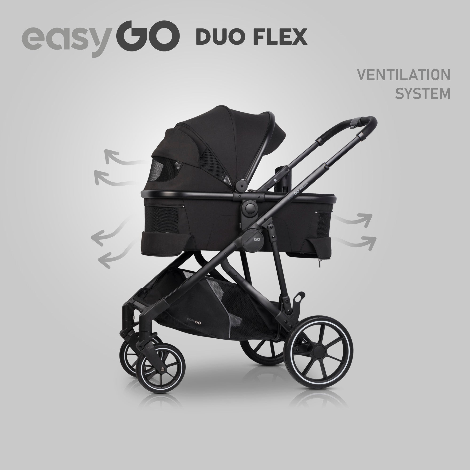 EasyGo Duoflex babakocsi – Ebony Black