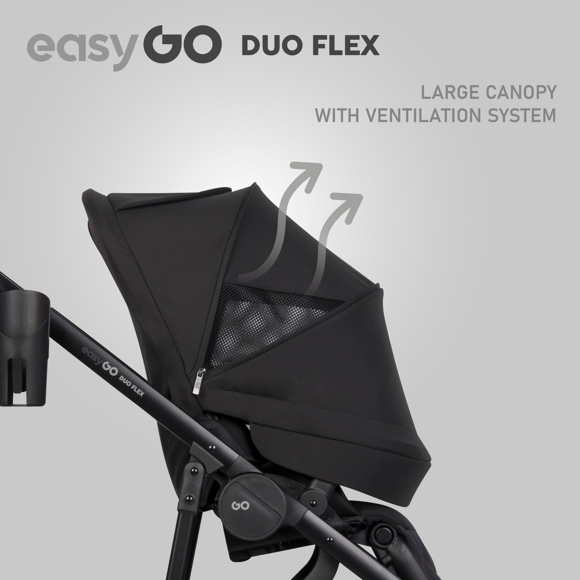 EasyGo Duoflex mózeskosár – Ebony Black