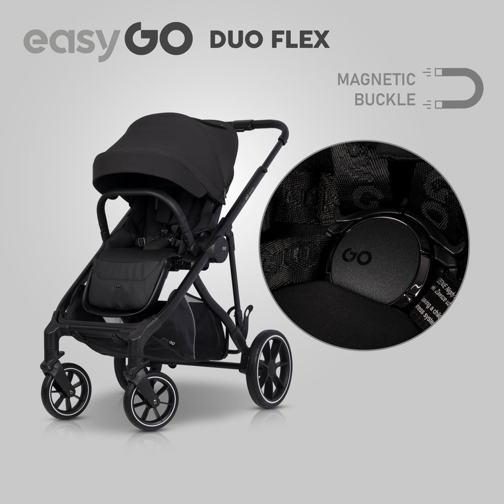 EasyGo Duoflex iker és testvér sport babakocsi 2 üléssel – Ebony Black