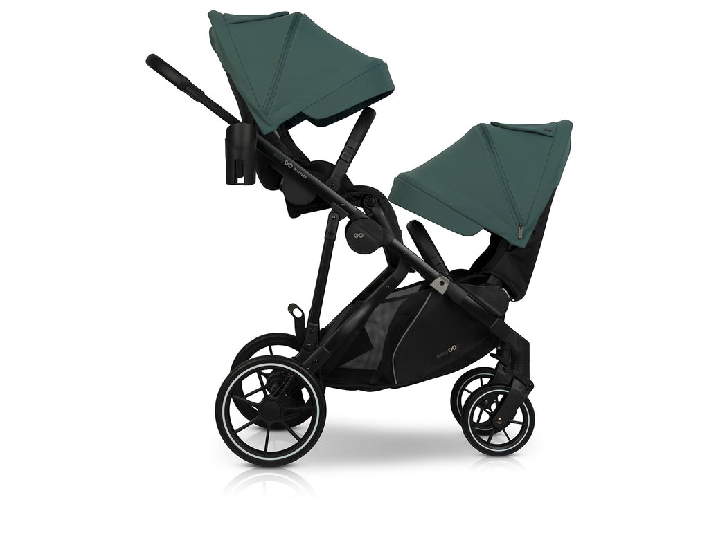 EasyGo Duoflex iker és testvér sport babakocsi 2 üléssel – Sage Green