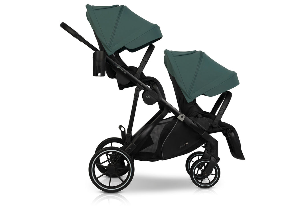 EasyGo Duoflex iker és testvér sport babakocsi 2 üléssel – Sage Green