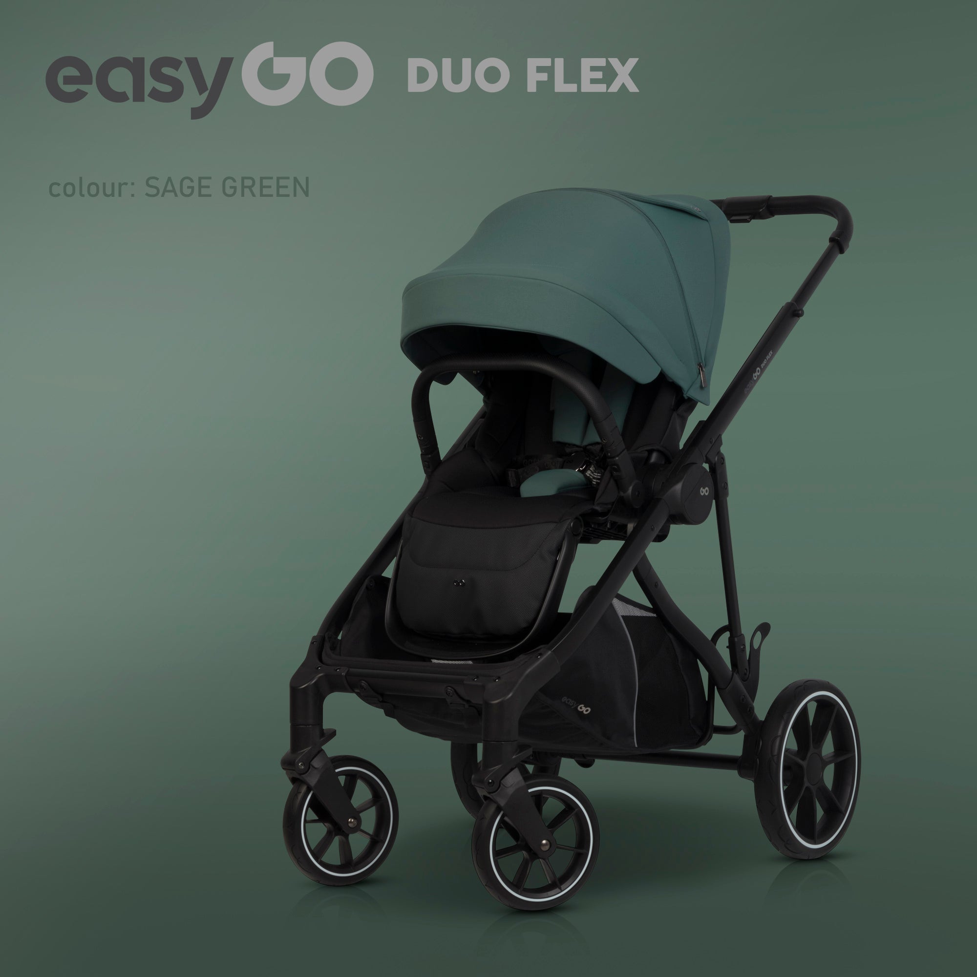 EasyGo Duoflex 2in1 babakocsi 1 üléssel és 1 mózeskosárral – Sage Green