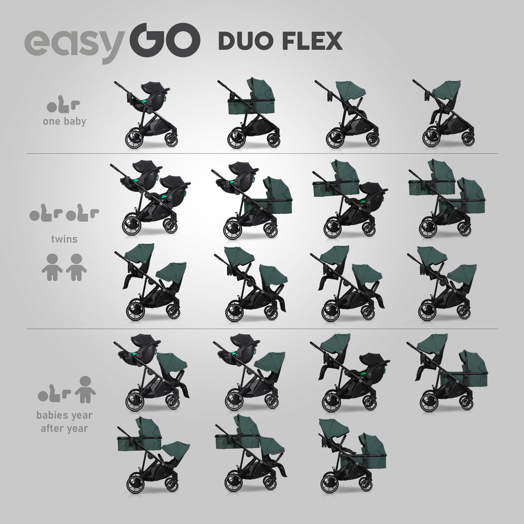 EasyGo Duoflex mózeskosár – Sage Green
