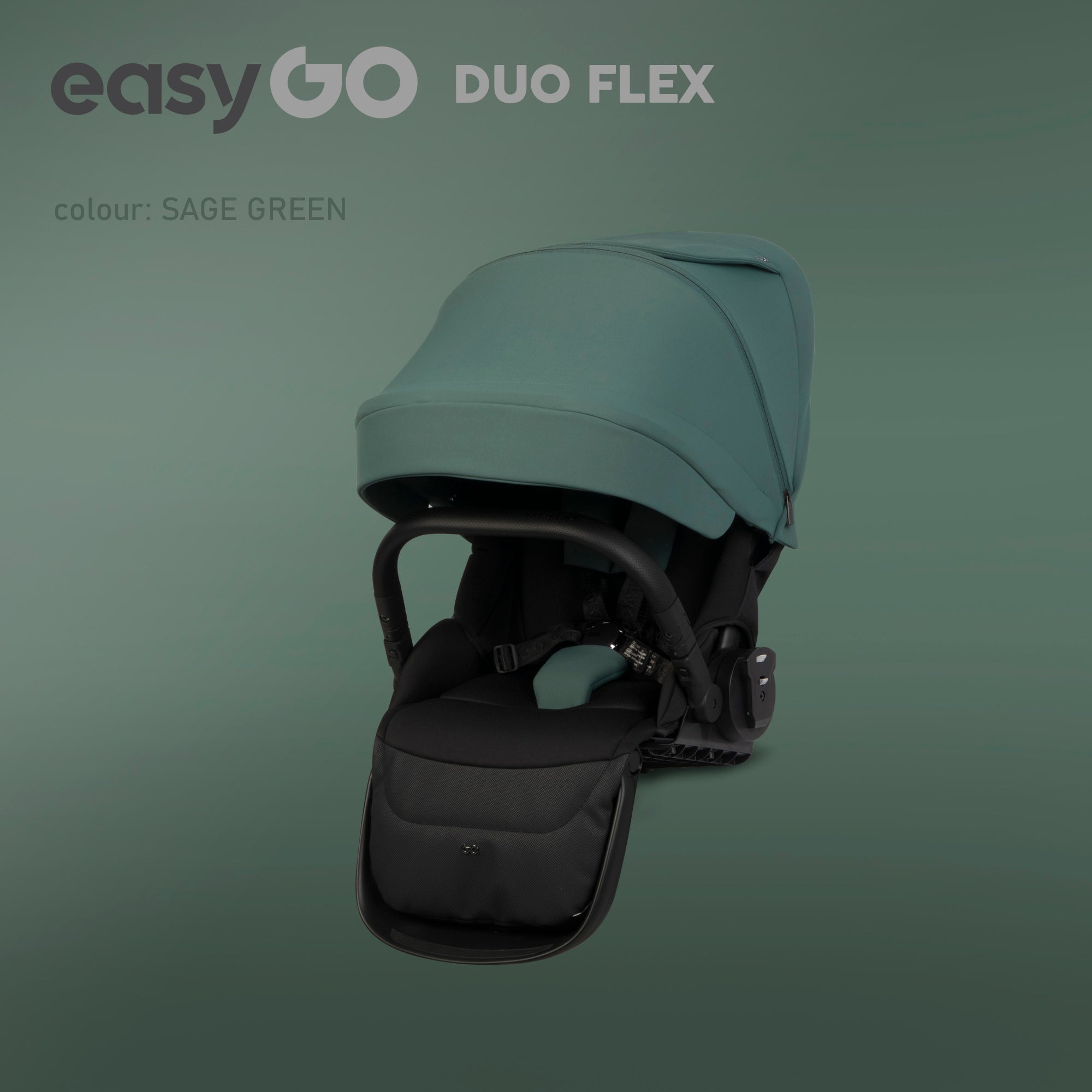 EasyGo Duoflex iker babakocsi 2 üléssel és 2 mózeskosárral – Sage Green