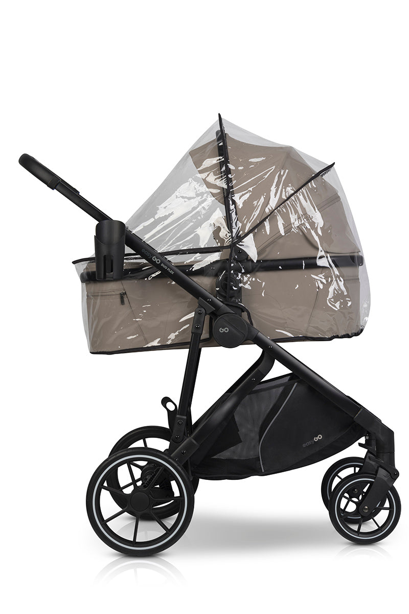 EasyGo Duoflex iker és testvér babakocsi 2 üléssel és 1 mózeskosárral – Savana Beige