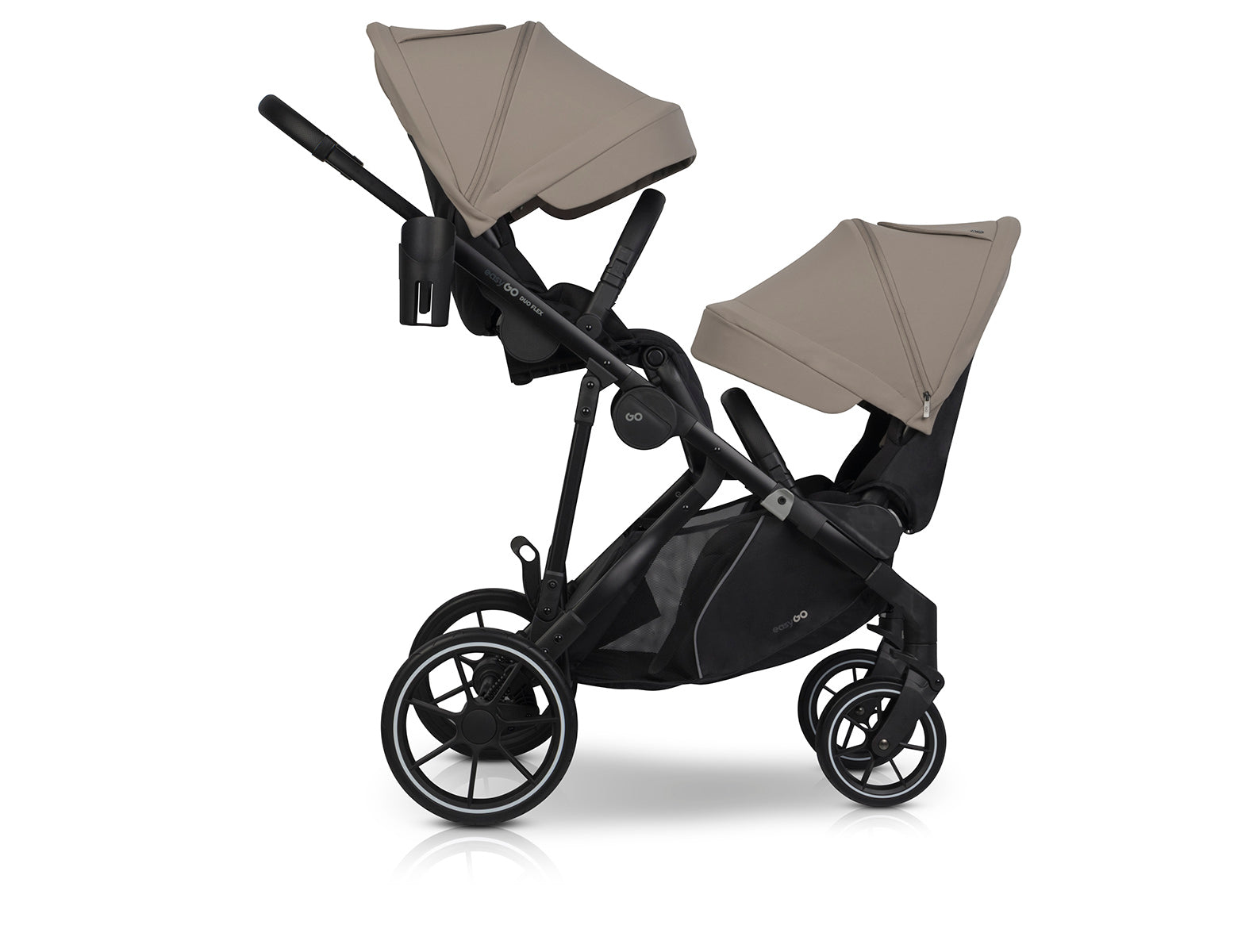 EasyGo Duoflex iker babakocsi 2 üléssel és 2 mózeskosárral – Savana Beige