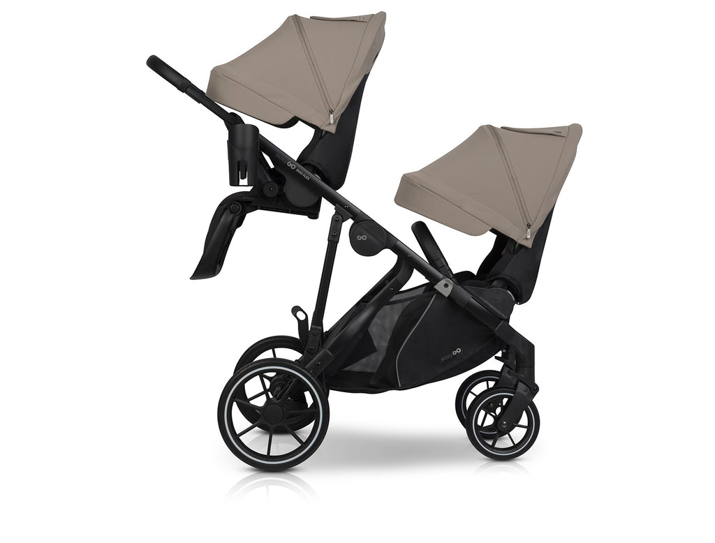 EasyGo Duoflex iker babakocsi 2 üléssel és 2 mózeskosárral – Savana Beige