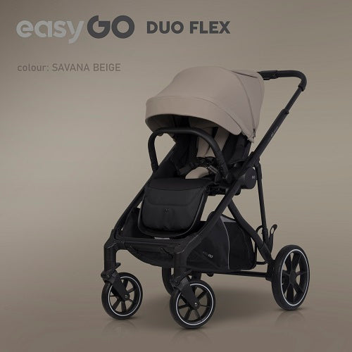 EasyGo Duoflex iker babakocsi 2 üléssel és 2 mózeskosárral – Savana Beige