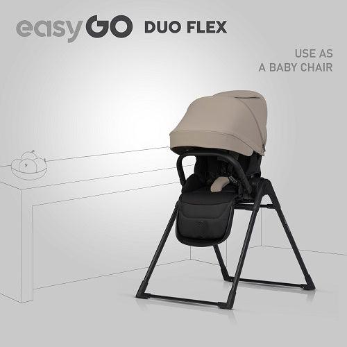 EasyGo Duoflex iker babakocsi 2 üléssel és 2 mózeskosárral – Savana Beige