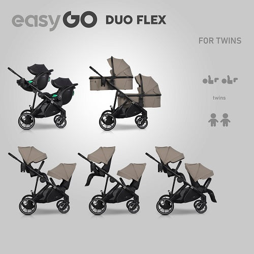 EasyGo Duoflex 2in1 babakocsi 1 üléssel és 1 mózeskosárral – Savana Beige