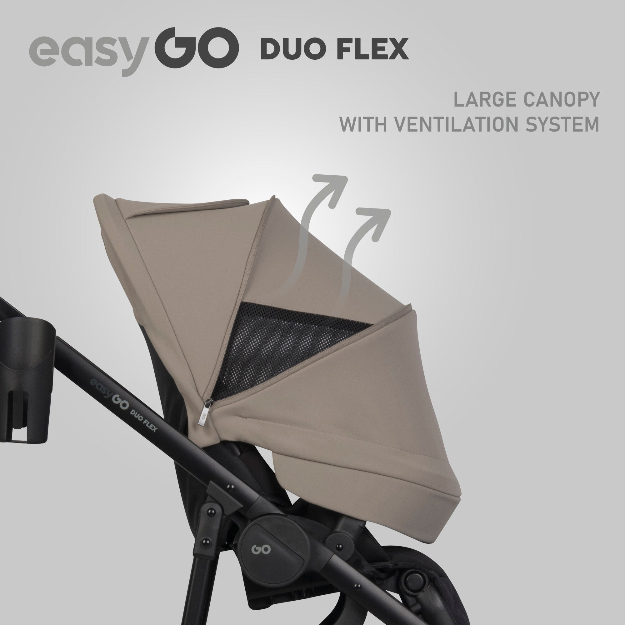 EasyGo Duoflex iker és testvér sport babakocsi 2 üléssel – Savana Beige