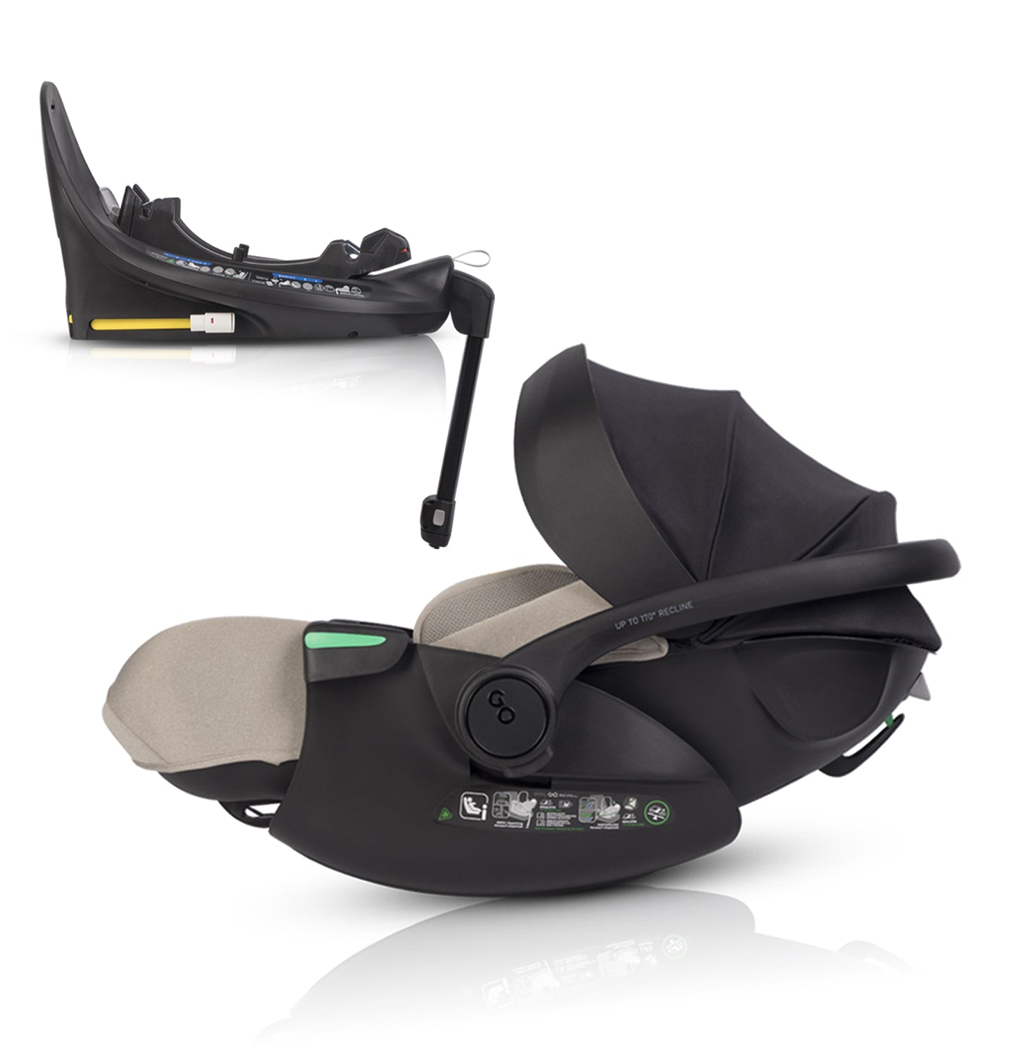 EasyGo Buz XTD Pro i-Size autóshordozó ISOFIX bázissal – Taupe
