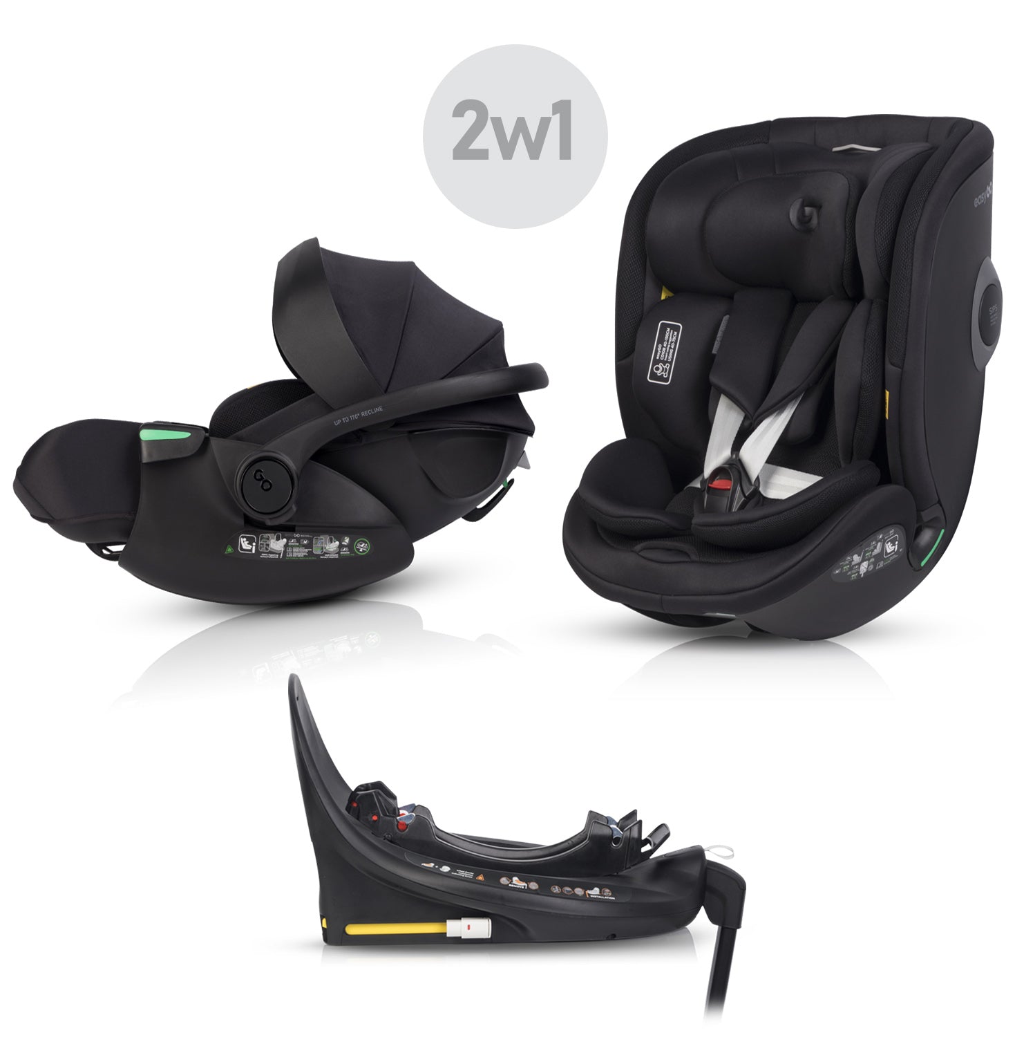 EasyGo Buz XTD Pro + Buz Pro Body 2in1 autósülés szett ISOFIX bázissal – Ink
