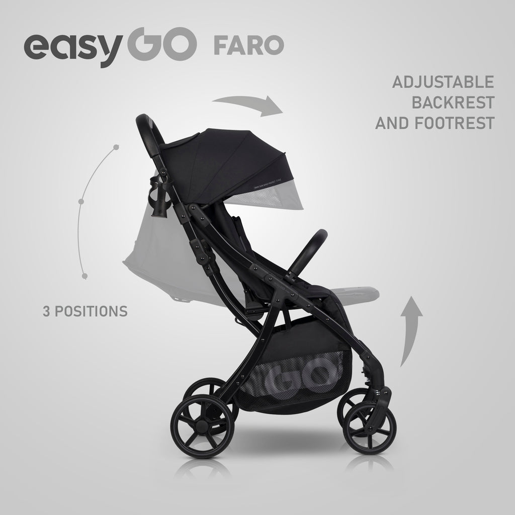 EasyGo FARO sport babakocsi – Ebony Black