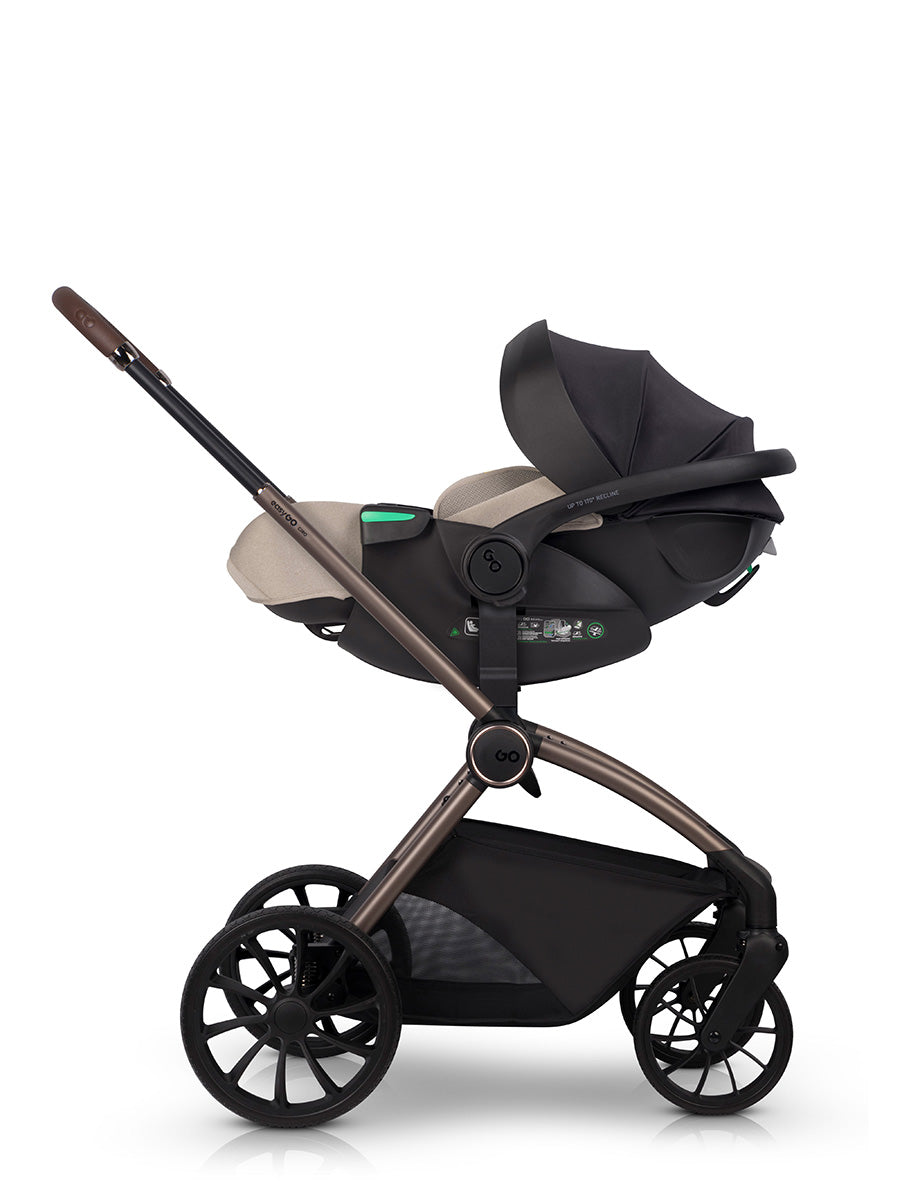EasyGo BUZ XTD dönthető autós hordozó 40–87 cm – Taupe