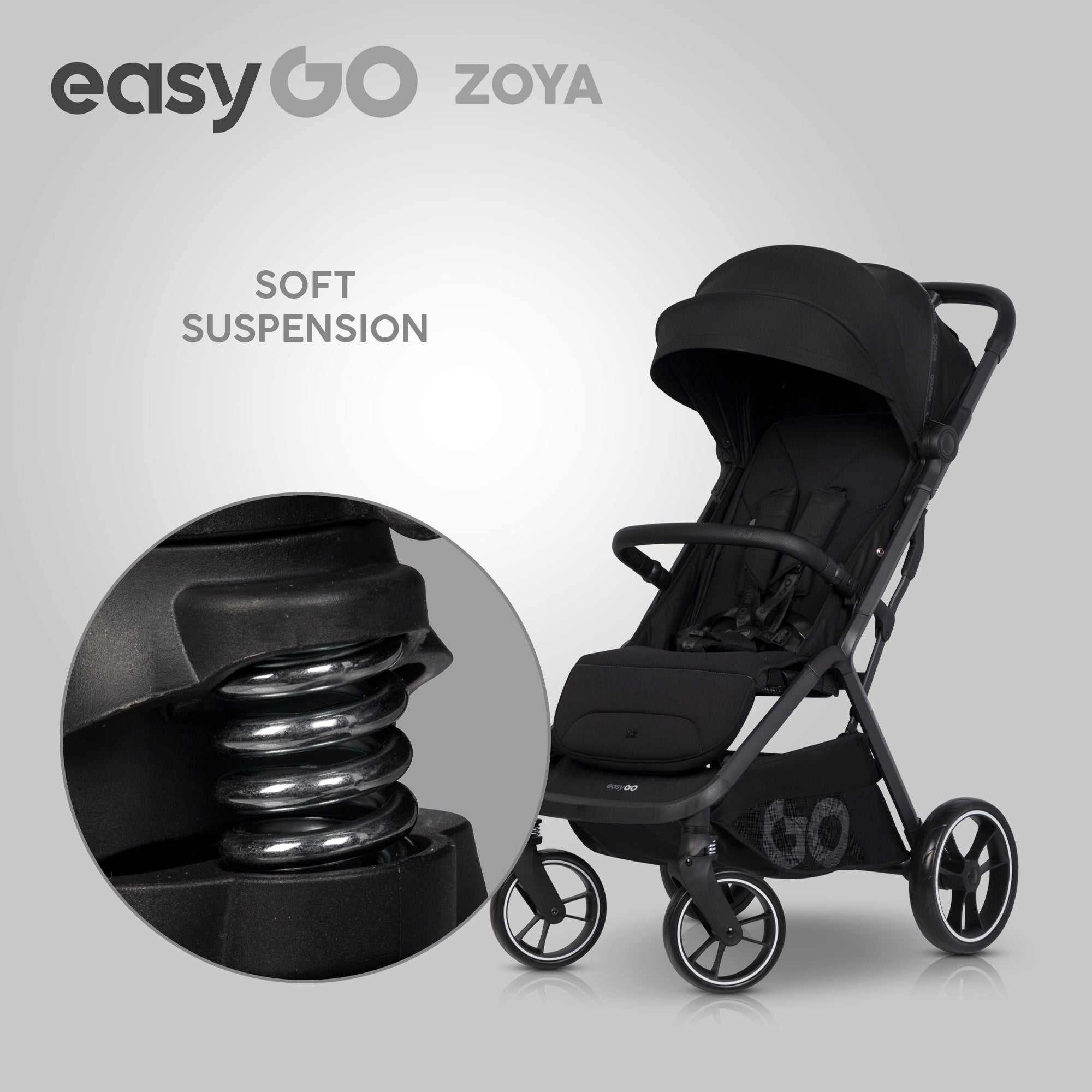 EasyGo Zoya 2in1 babakocsi táskával – Ebony Black