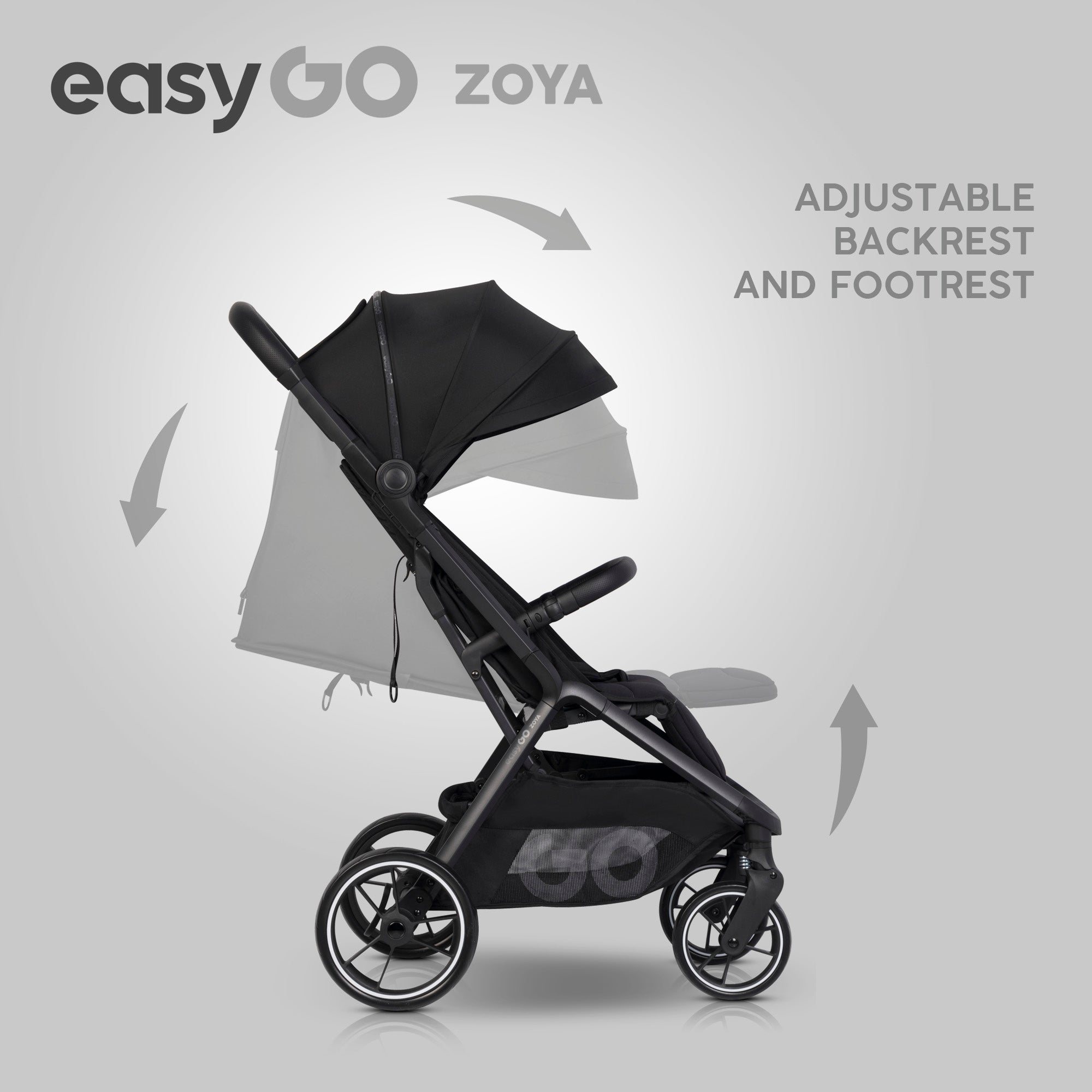 EasyGo Zoya 2in1 babakocsi táskával – Ebony Black