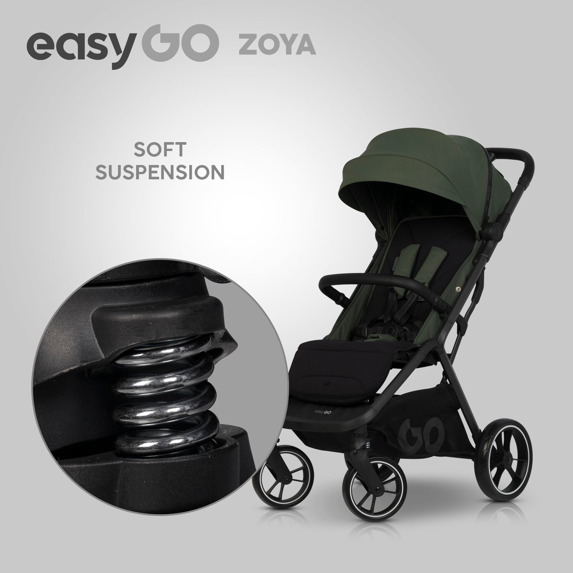 EasyGo Zoya mózeskosár – Jungle Green