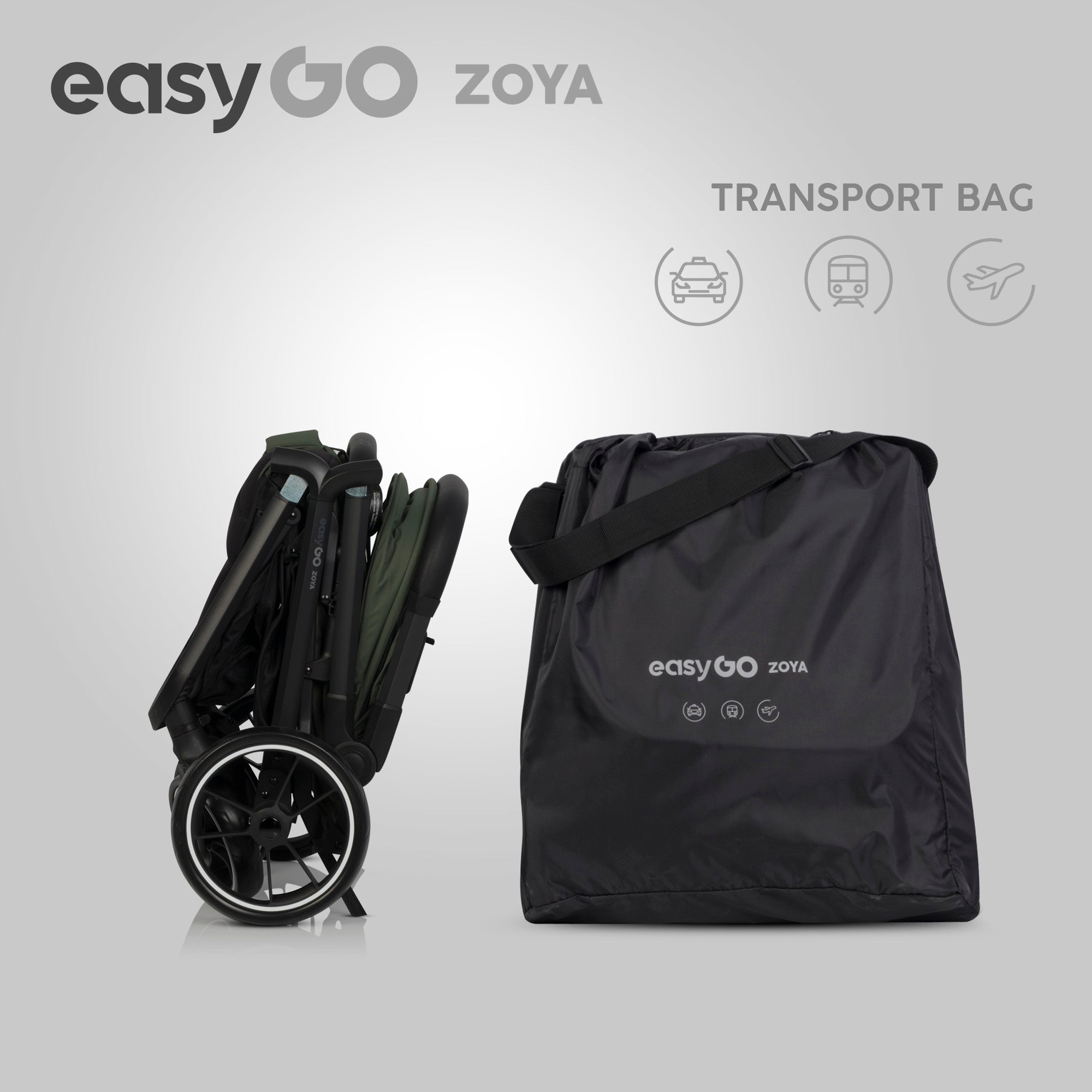 EasyGo Zoya 2in1 babakocsi táskával – Jungle Green