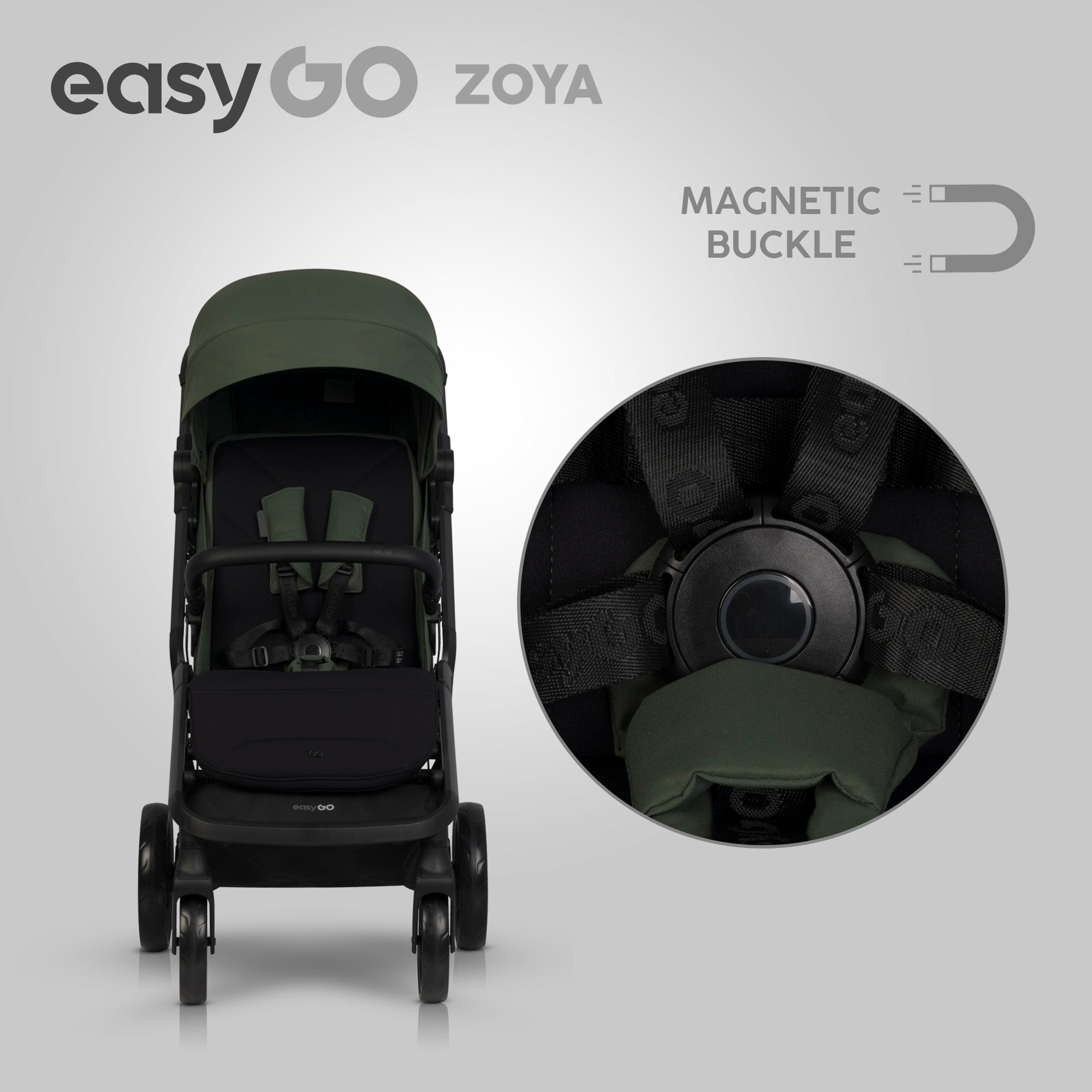 EasyGo Zoya mózeskosár – Jungle Green
