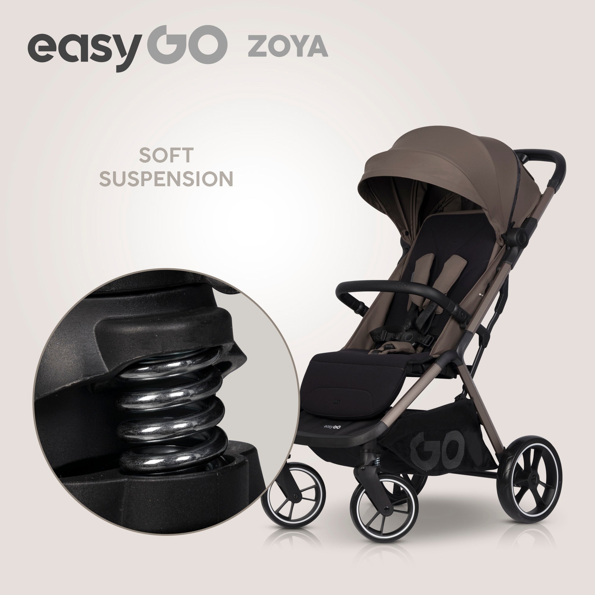 EasyGo Zoya 2in1 babakocsi táskával – Mokka