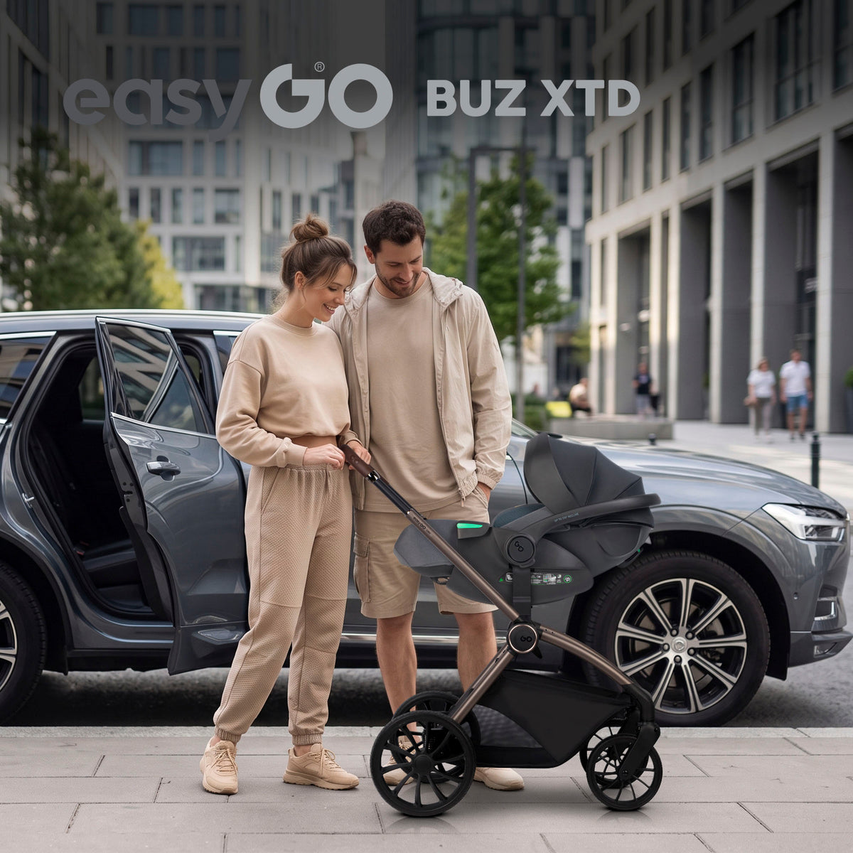 EasyGo BUZ XTD dönthető autós hordozó 40–87 cm – Granito