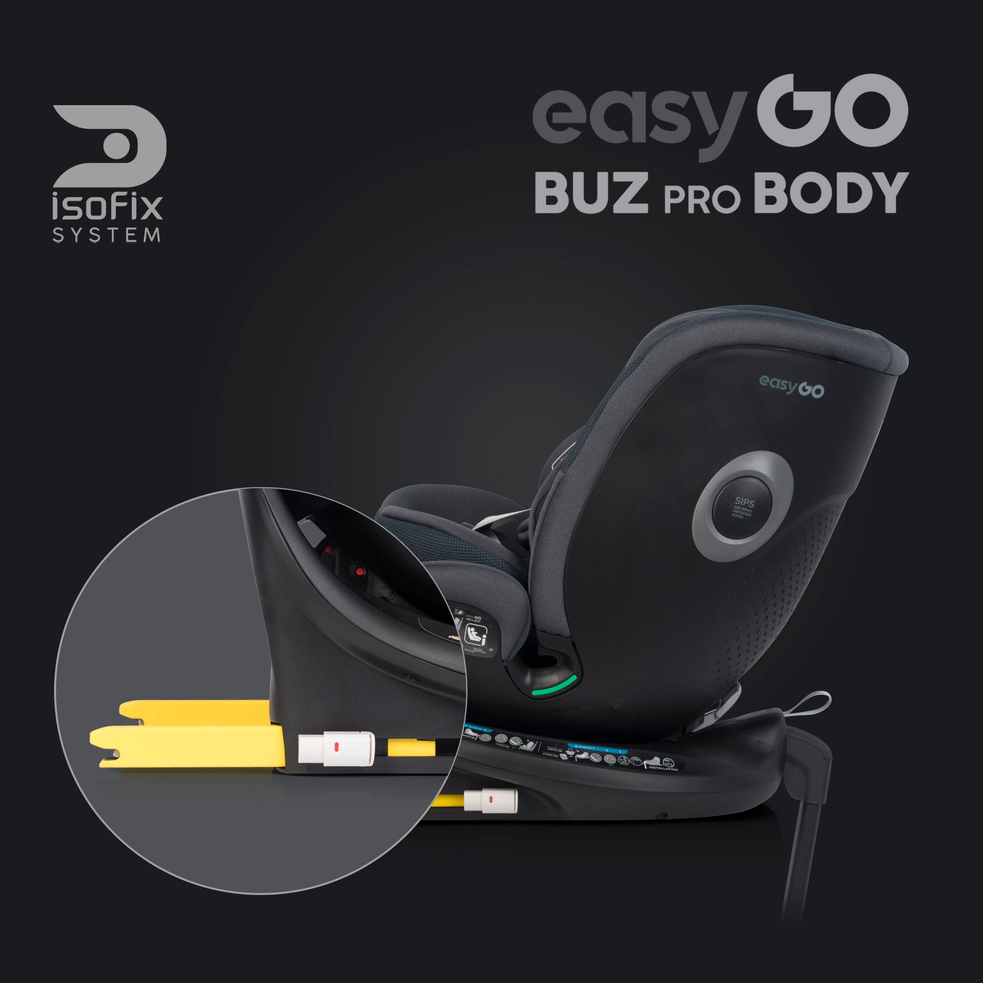 EasyGo BUZ PRO BODY i-Size autósülés 40–150 cm – Granito