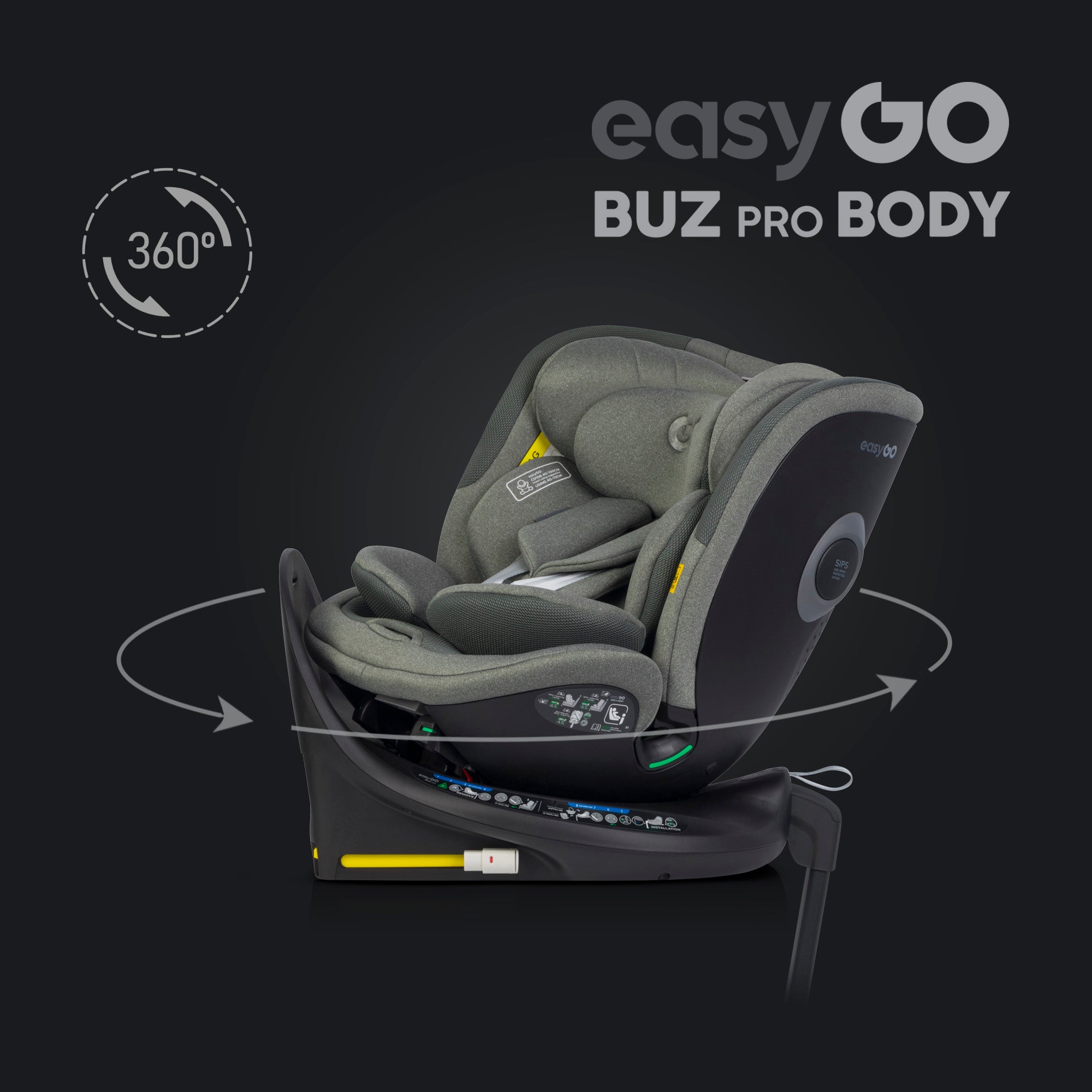 EasyGo BUZ PRO BODY i-Size autósülés 40–150 cm – Greener