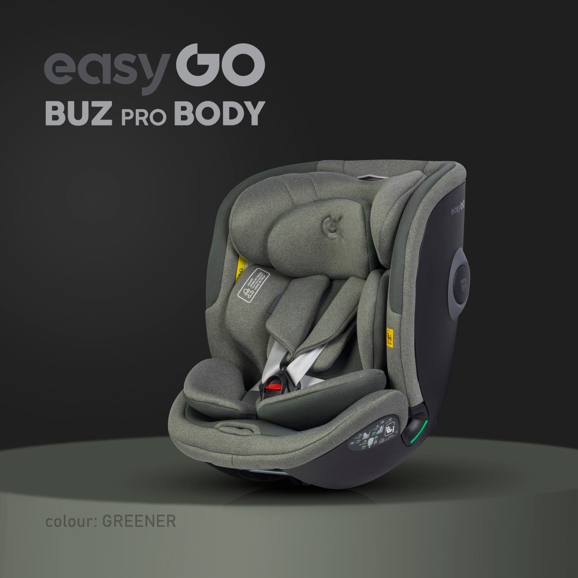EasyGo BUZ PRO BODY i-Size autósülés 40–150 cm – Greener