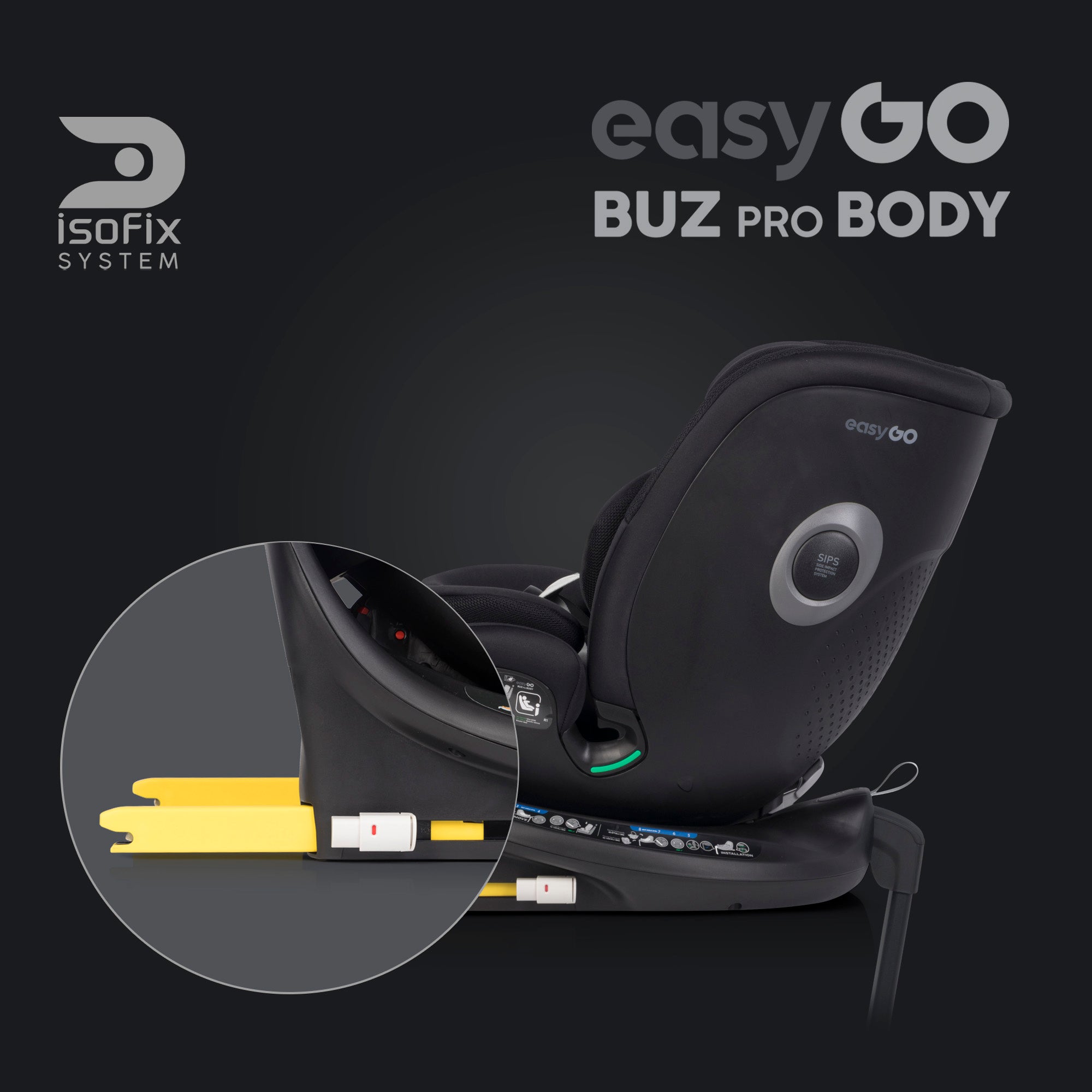 EasyGo BUZ PRO BODY i-Size autósülés 40–150 cm – Ink