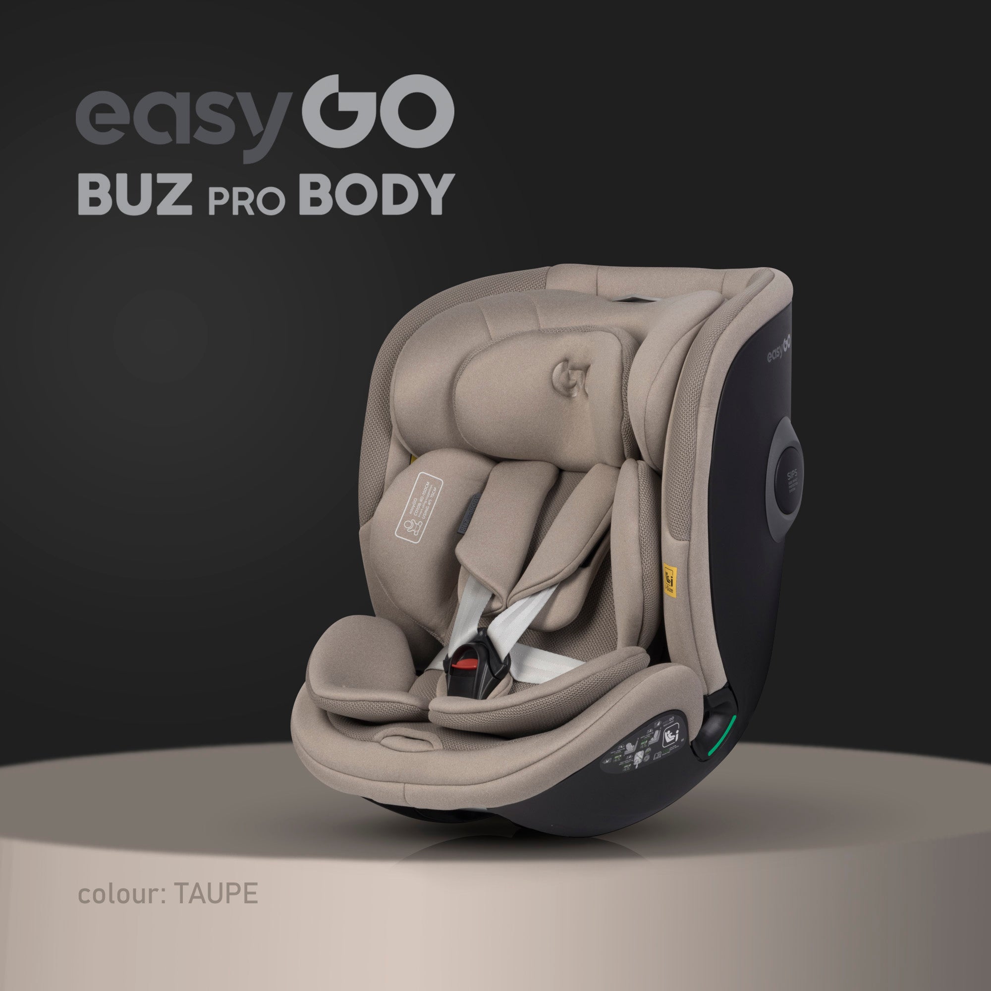 EasyGo BUZ PRO BODY i-Size autósülés 40–150 cm – Taupe