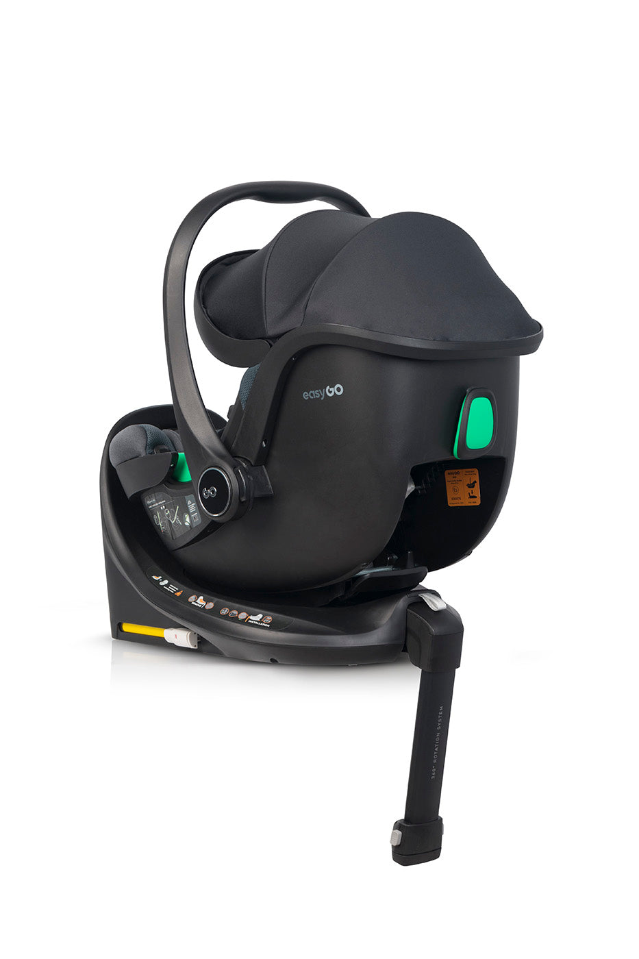 EasyGo Buz Pro i-Size autós hordozó forgatható ISOFIX bázistalppal – Granito