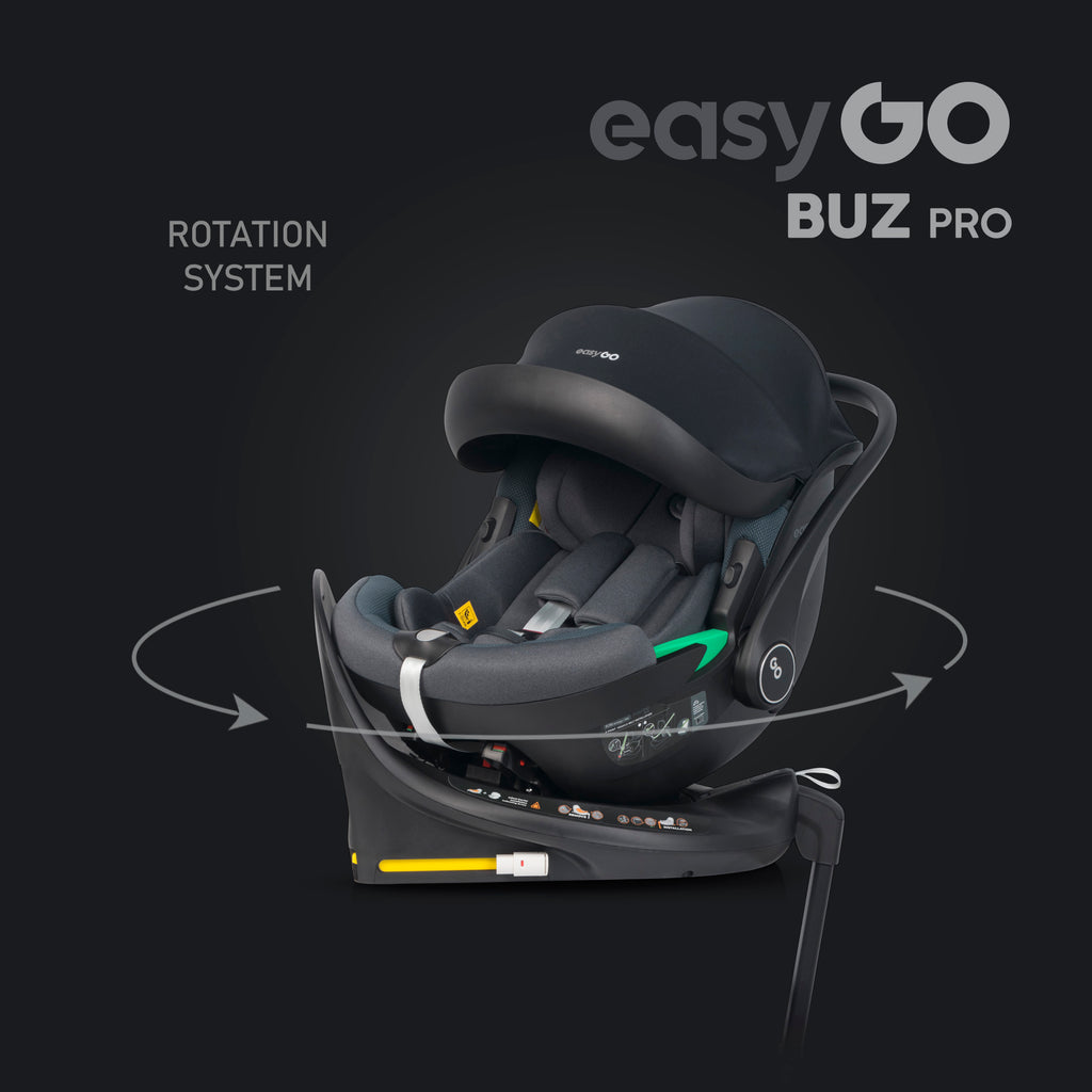 EasyGo Buz Pro i-Size autós hordozó forgatható ISOFIX bázistalppal – Granito