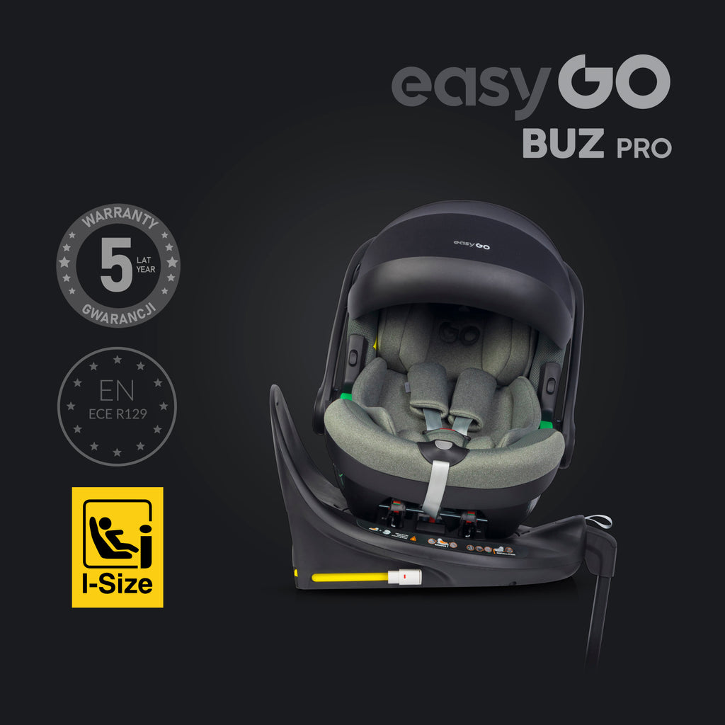 EasyGo Buz Pro i-Size autós hordozó forgatható ISOFIX bázistalppal – Greener
