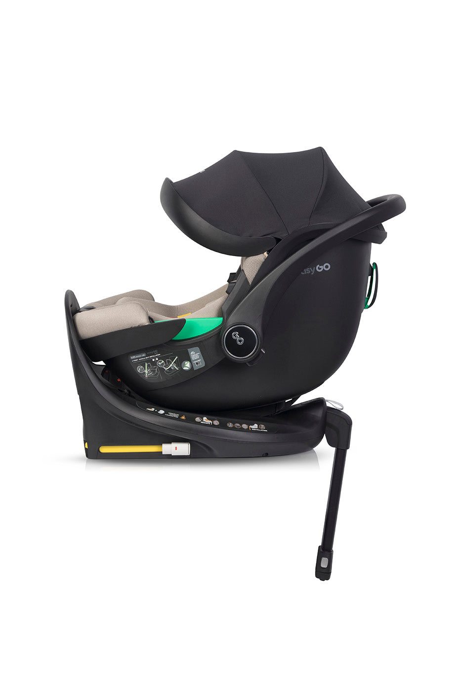EasyGo Buz Pro i-Size autós hordozó forgatható ISOFIX bázistalppal – Taupe