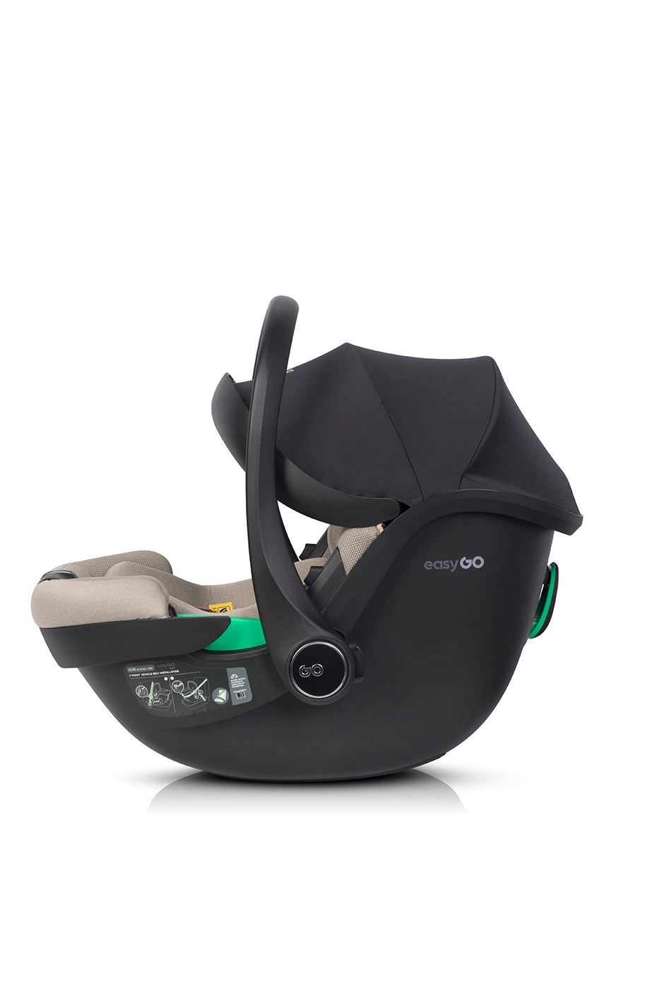 EasyGo Buz Pro i-Size autós hordozó forgatható ISOFIX bázistalppal – Taupe