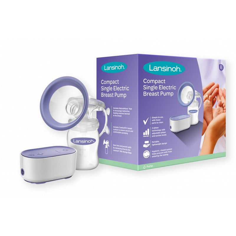 Lansinoh 2 fázisú kompakt elektromos mellszívó + 160 ml cumisüveg szettben