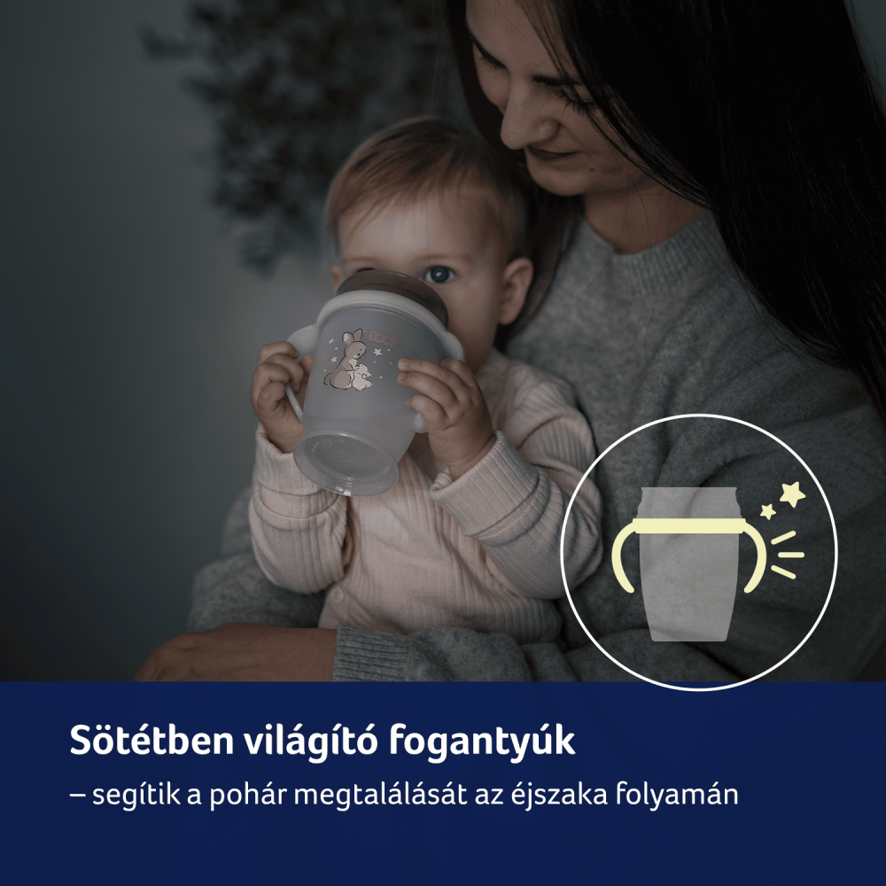 LOVI 360° Itatópohár világító fülekkel NIGHT&DAY 250ml fiú