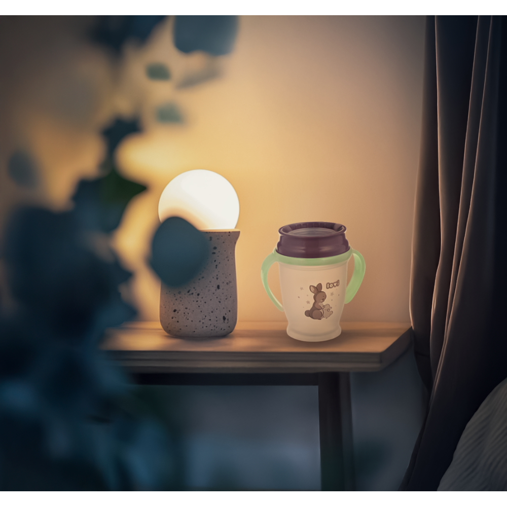 LOVI 360° Itatópohár világító fülekkel NIGHT&DAY 250ml lány