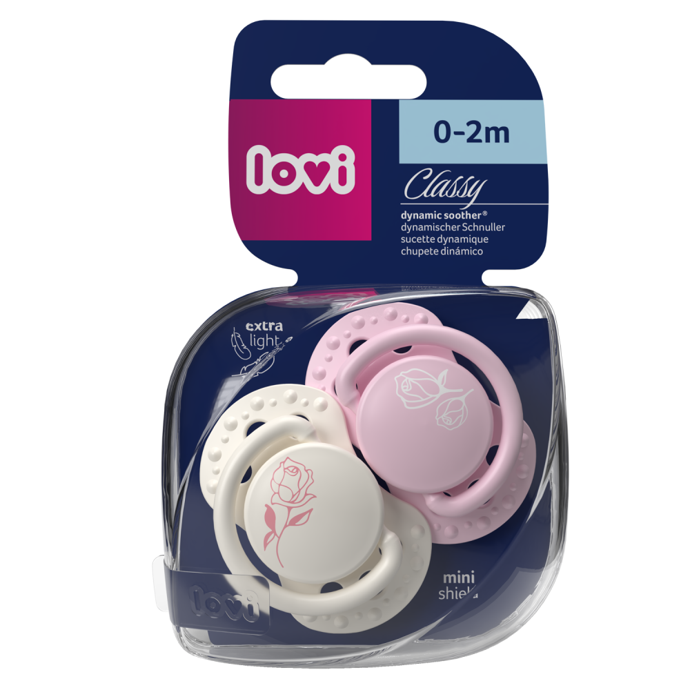 LOVI Mini szilikon dinamikus cumi PETITE ROSE 0-2hó 2db lány
