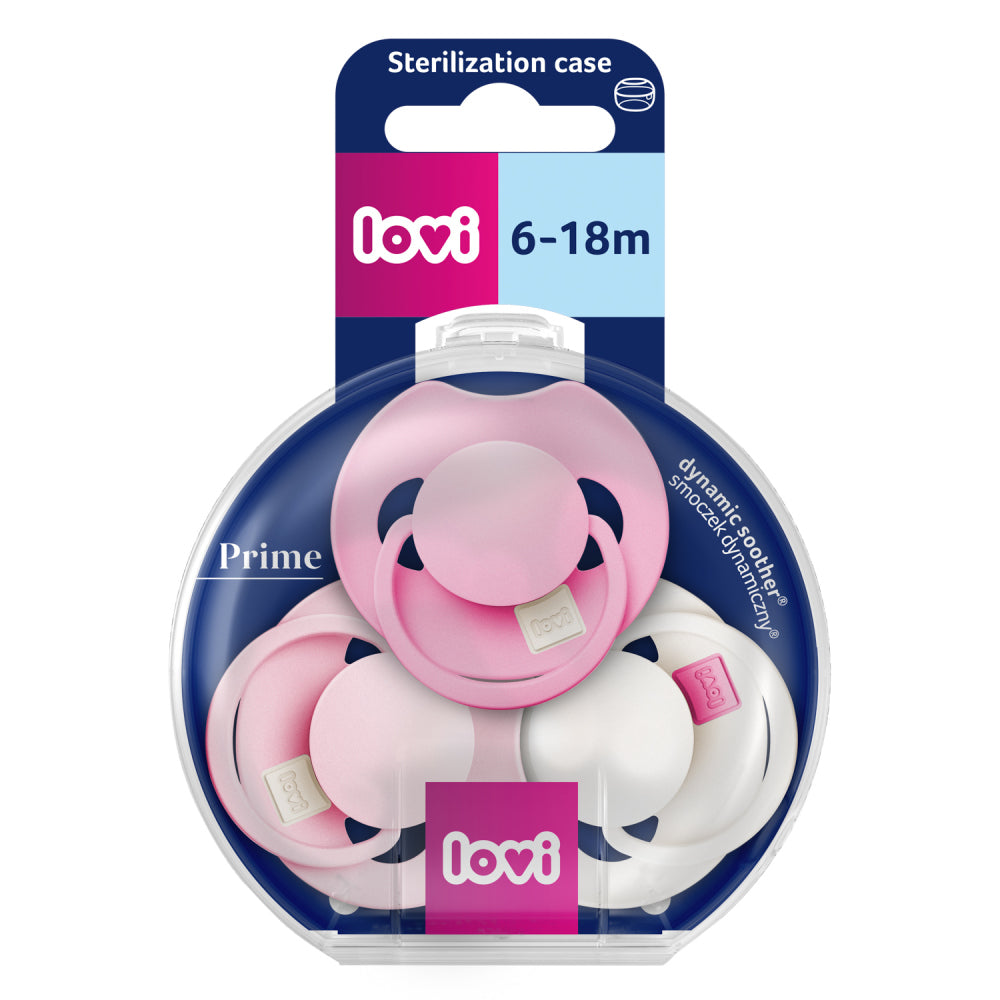 LOVI PRIME Tutti Frutti szilikon dinamikus cumi 6-18hó 3db Peony Pink