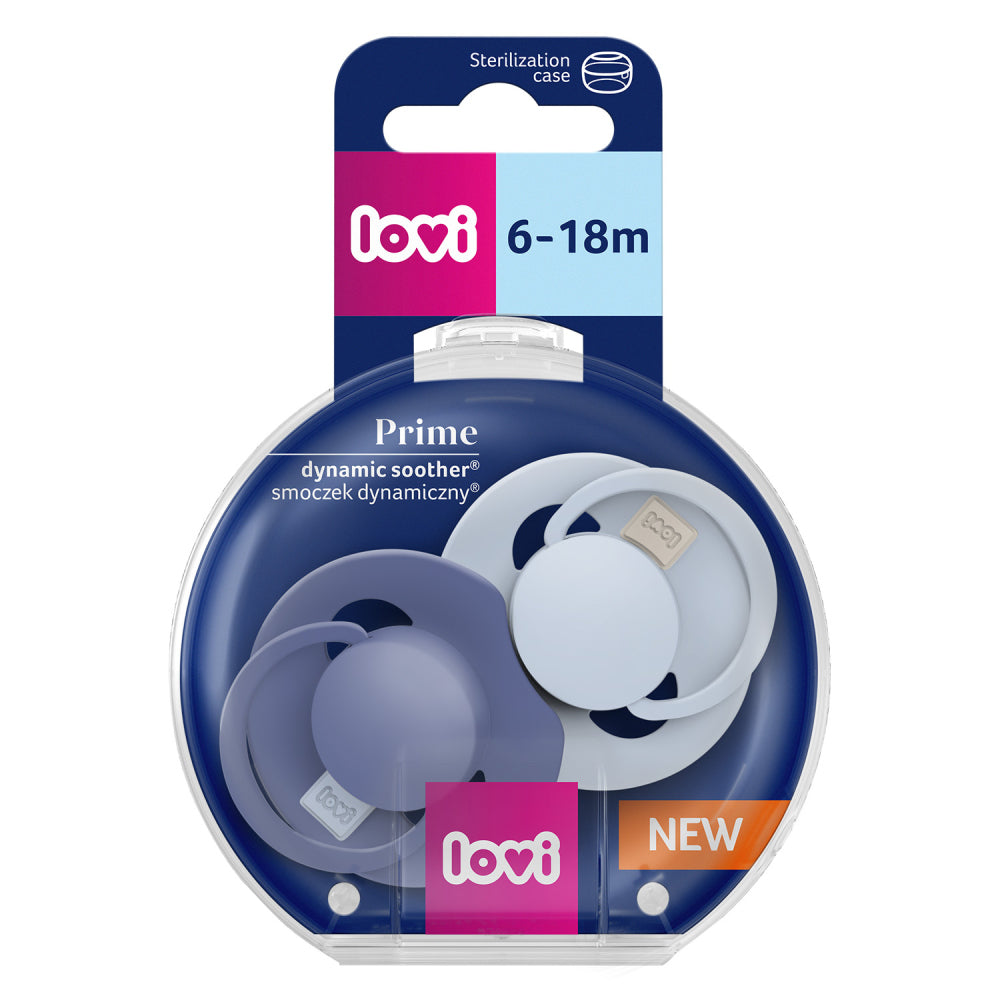 LOVI Szilikon dinamikus cumi PRIME 6-18hó 2db Baby Blue/Blue