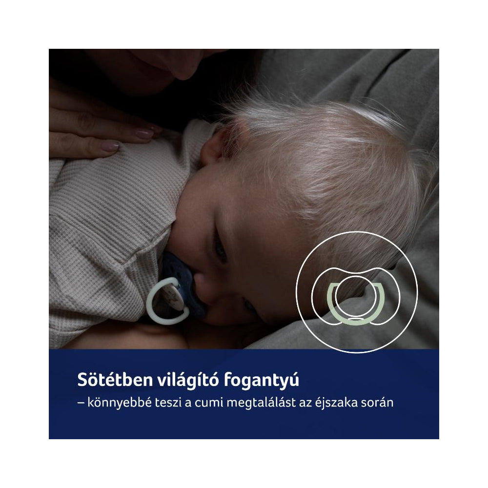 LOVI Világító szilikon dinamikus cumi NIGHT&DAY 18hó+ 2db lány