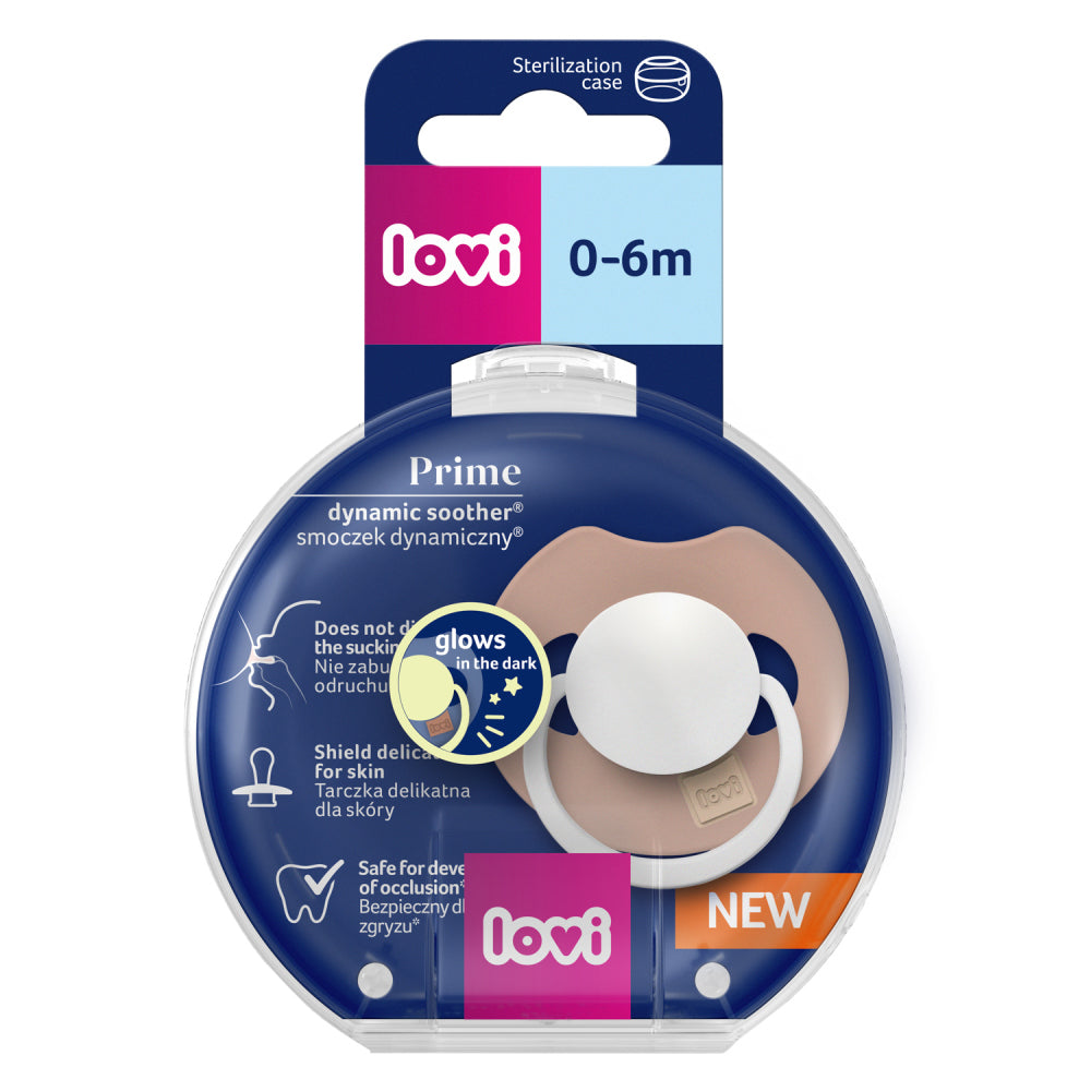 LOVI Világító szilikon dinamikus cumi PRIME 0-6hó 1db Blush
