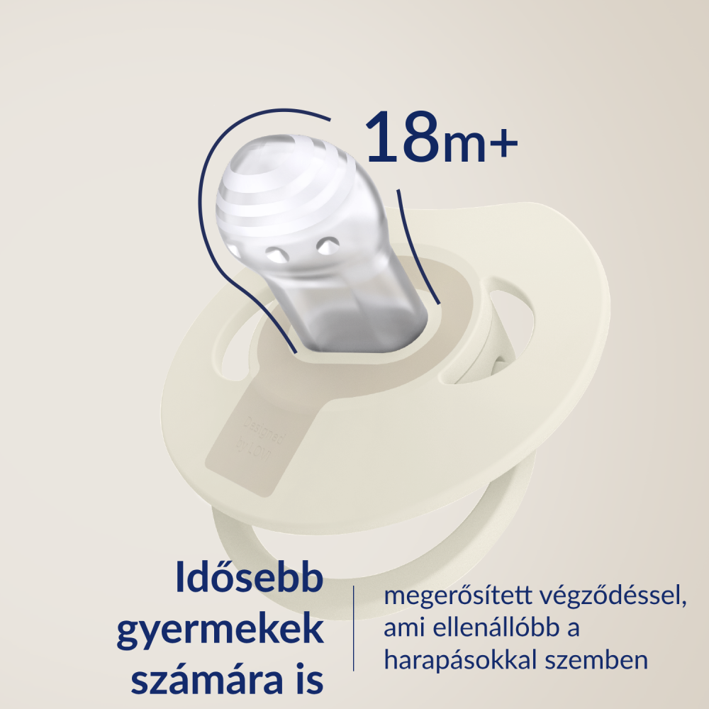 LOVI Világító szilikon dinamikus cumi PRIME 6-18hó 2db Ivory/Blush