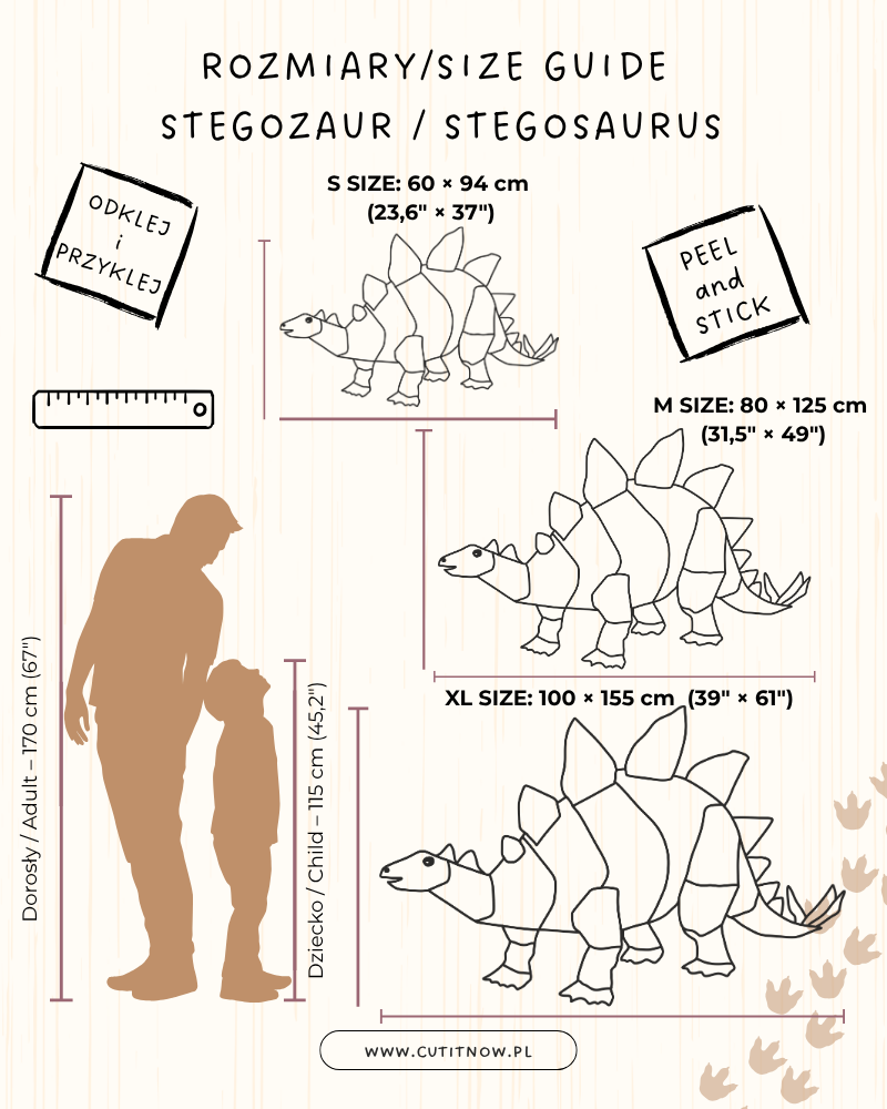 Cut It Now Stegosaurus fa faldekoráció – Origami dinoszaurusz