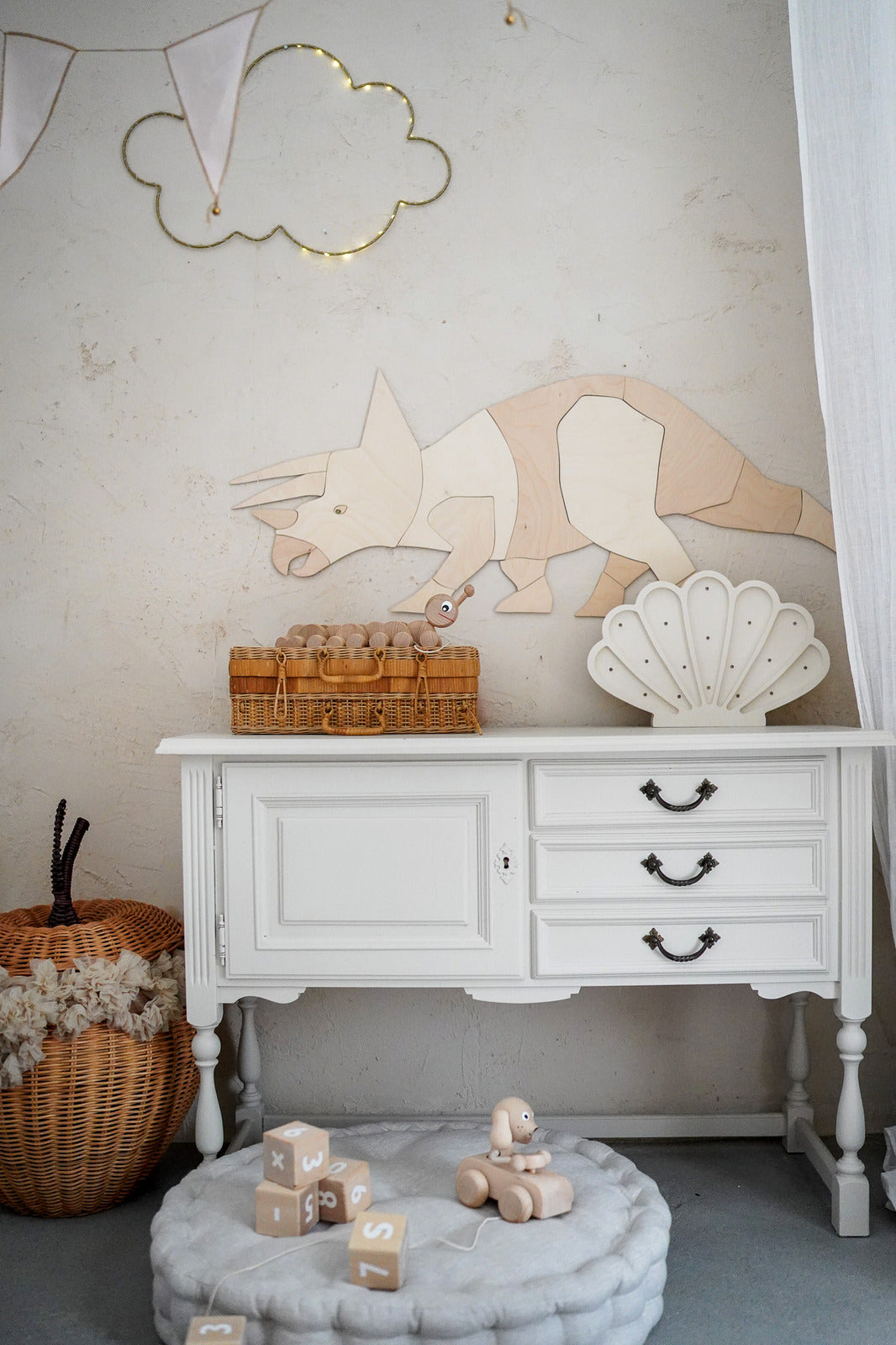 Cut It Now Triceratops fa faldekoráció – Origami dinoszaurusz